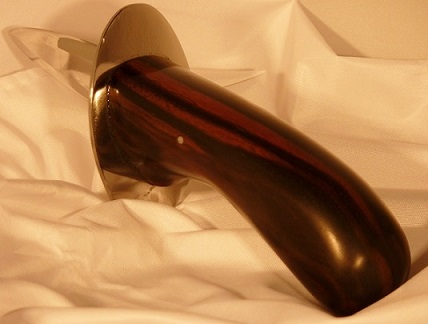  Oyster knife blade 100C6 steel, stainless steel guard,macassar ebony handle